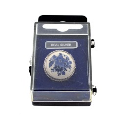 Brooch Delft blue stone flower silver Brooch Delft blue stone flower silver