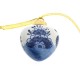 Ceramic Christmas pendant Christmas heart, classic Delft blue decorated with flowers and a windmill in a typical Dutch landscape. Original Christmas ornament with gold hanging ribbon.