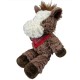 Schattige pluche paard met boeren zakdoek sjaal. Een zachte knuffel met de flexibele benen die gemakkelijk op elk vlak oppervlak kan zitten