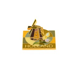 Magnet Holland mill tulips gold small Magnet Holland mill tulips gold small