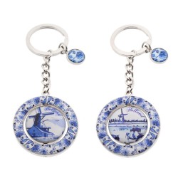 Keychain delft blue windmill charm rotating Keychain delft blue windmill charm rotating