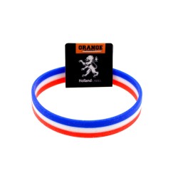 Siliconen armband Holland vlag rood wit blauw Siliconen armband Holland vlag rood wit blauw