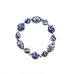 Armband Delfts blauwe kralen Windmühle Armband Delfts blauwe kralen Windmühle