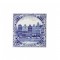 Delfter blau Fliese Grachtenhäusern Blumenmuster