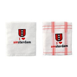 Set Geschirrtücher I love Amsterdam Logo rot Set Geschirrtücher I love Amsterdam Logo rot