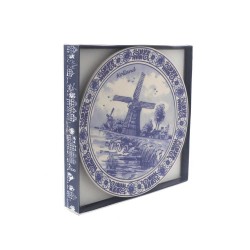 Wall plate delft blue mill landscape flowers classic 20 cm Wall plate delft blue mill landscape flowers classic 20 cm