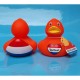 Orangefarbene Badeente verziert mit einer rot-weiß-blauen Flagge und einem Herzen mit dem Text Holland. Ein originelles niederländisches Mutterschaftsgeschenk und ein schönes Geschenk für den Gummientensammler.