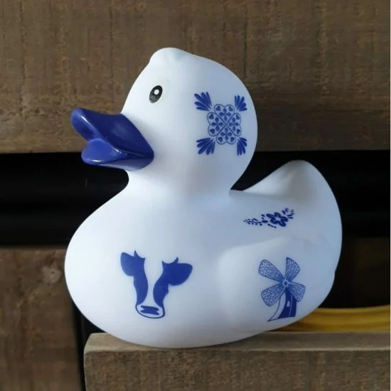 Toys and Games Dutch ducky Delft blue rubber duck