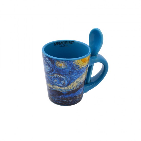 Stilvolle Espressotasse mit Vincent van Gogh Sternennacht Aufdruck. Der Inhalt beträgt 75 ml, also ideal für einen leckeren Espresso.