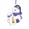 kerstornament Teddy beertje Delfts blauw met goud