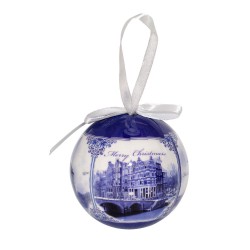 Kerstbal Holland Amsterdam Delfts blauw kunststof Kerstbal Holland Amsterdam Delfts blauw kunststof