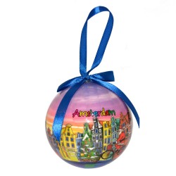 Kerstbal Amsterdam grachten kleur kunststof Kerstbal Amsterdam grachten kleur kunststof