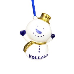 Weihnachtsanhänger Delfter blauer Schneemann Holland Gold Weihnachtsanhänger Delfter blauer Schneemann Holland Gold