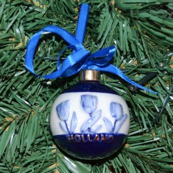 Weihnachtskugel Delfter blaue Tulpen Holland Gold Weihnachtskugel Delfter blaue Tulpen Holland Gold