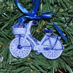 Weihnachtsanhänger Delfter blaue Fahrrad tulpen im korb Weihnachtsanhänger Delfter blaue Fahrrad tulpen im korb