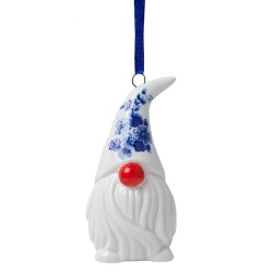 Christmas pendant gnome Delft blue red nose Christmas pendant gnome Delft blue red nose