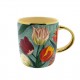 Pretty Tulips Senseo coffee mug with beautiful green tulip decoration with golden edge and handle. Particularly stylish Senseo cup that gives the design an extra luxurious look thanks to the gold handle and edge. The "Pretty Tulips" series consi Pretty Tulips coffee mug with beautiful green tulip decoration with golden edge and handle