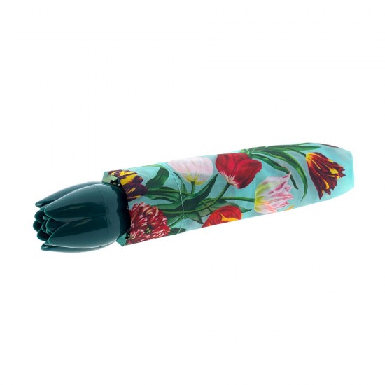 Umbrella with stylish tulip decoration in green colors. With this "Pretty Tulips" umbrella you are sure to stay dry in bad weather.