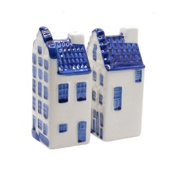 salt and pepper set canal houses Delft blue salt and pepper set canal houses Delft blue
