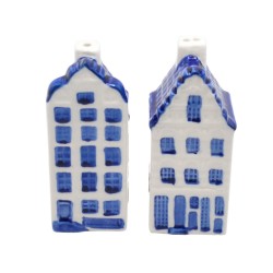 salt and pepper set canal houses Delft blue salt and pepper set canal houses Delft blue