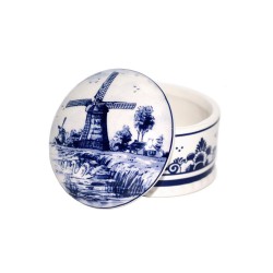 Jewelry box delft blue round 6 cm Jewelry box delft blue round 6 cm