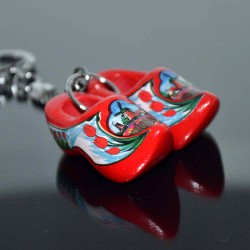 Keyring 2 wooden cloggies red 4 cm Keyring 2 wooden cloggies red 4 cm
