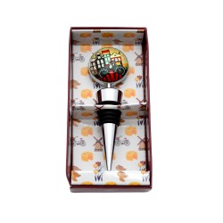 Wine stopper Amsterdam canal houses bicycle Wine stopper Amsterdam canal houses bicycle