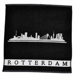 Kuchentuch rotterdam skyline schwarz weiss twentse damast Kuchentuch rotterdam skyline schwarz weiss twentse damast