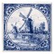 Tile delft flower border blue windmill haystack  kinderdijk