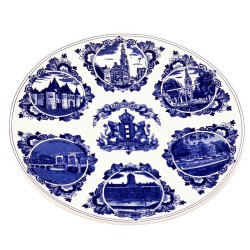 Delfts blauw wandbord amsterdam combi 20 cm Delfts blauw wandbord amsterdam combi 20 cm
