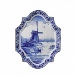 Applique delft blue windmill landscape large Applique delft blue windmill landscape large