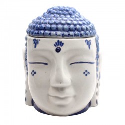 Buddha head fragrance burner delft blue Buddha head fragrance burner delft blue