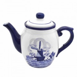 Coffee pot delft blue windmill landscape decoration Coffee pot delft blue windmill landscape decoration