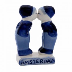 Kissing couple gay delft blue amsterdam 7cm Kissing couple gay delft blue amsterdam 7cm