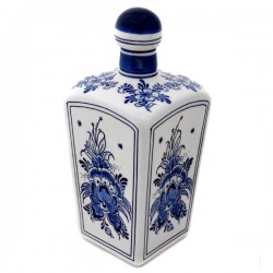 Porcelain gin jar delft blue floral motif square 750ml Porcelain gin jar delft blue floral motif square 750ml