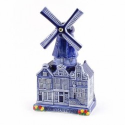 City windmill amsterdam delft blue canal houses tulips 17cm City windmill amsterdam delft blue canal houses tulips 17cm