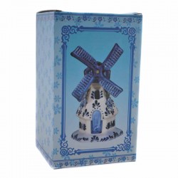 Windmill delft blue floral decoration hexagon large Windmill delft blue floral decoration hexagon large