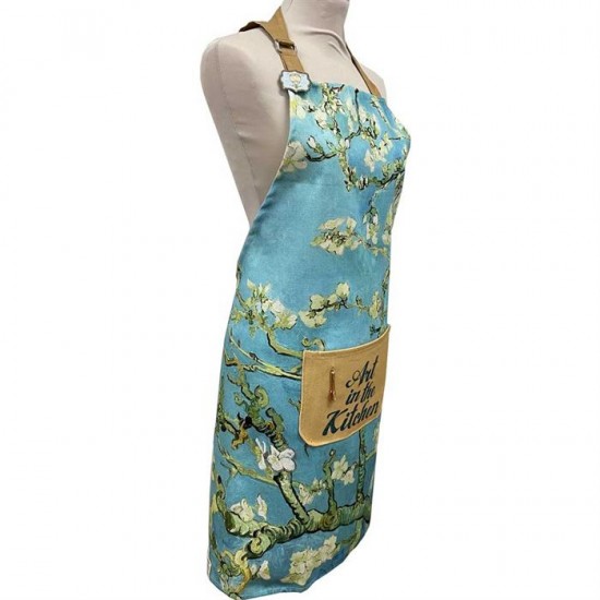 Sturdy kitchen apron with Vincent van Gogh's Almontblossom design