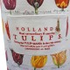 Sturdy kitchen apron with a design of different types of tulips.