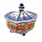 Table box / bonbonniere delft blue polychrome orange tulips hand painted
