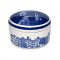 Bonbonniere rond Delfts blauw meisje met de parel grachtenhuisjes