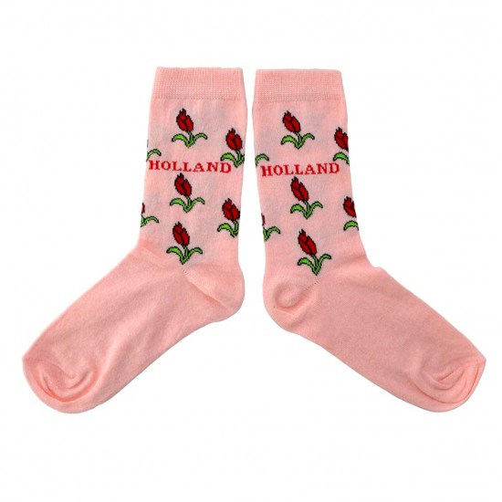 Socken Holland Tulpen rosa