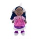 Textile doll, girl in Dutch purple traditional costume