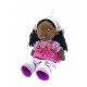 Textile doll, girl in Dutch purple traditional costume