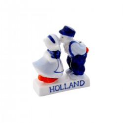 Kissing couple delft blue orange clogs 5 cm Kissing couple delft blue orange clogs 5 cm