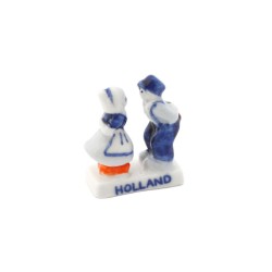 Mini kissing couple delft blue orange clogs Mini kissing couple delft blue orange clogs