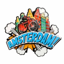 Magnet MDF Amsterdam houses pop art Magnet MDF Amsterdam houses pop art