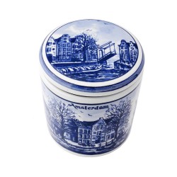 Stroopwafel jar Amsterdam canals Delft blue Stroopwafel jar Amsterdam canals Delft blue