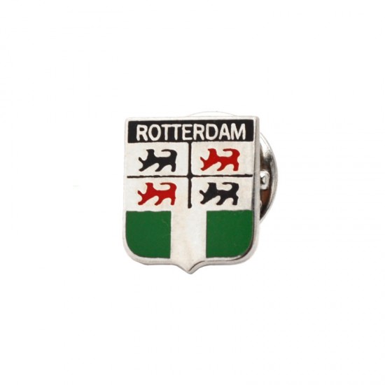 Chromed stick pin with the arms of Rotterdam