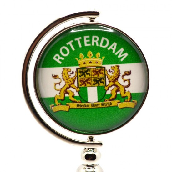 Reception bell desk bell table bell Rotterdam flag logo chrome green white
